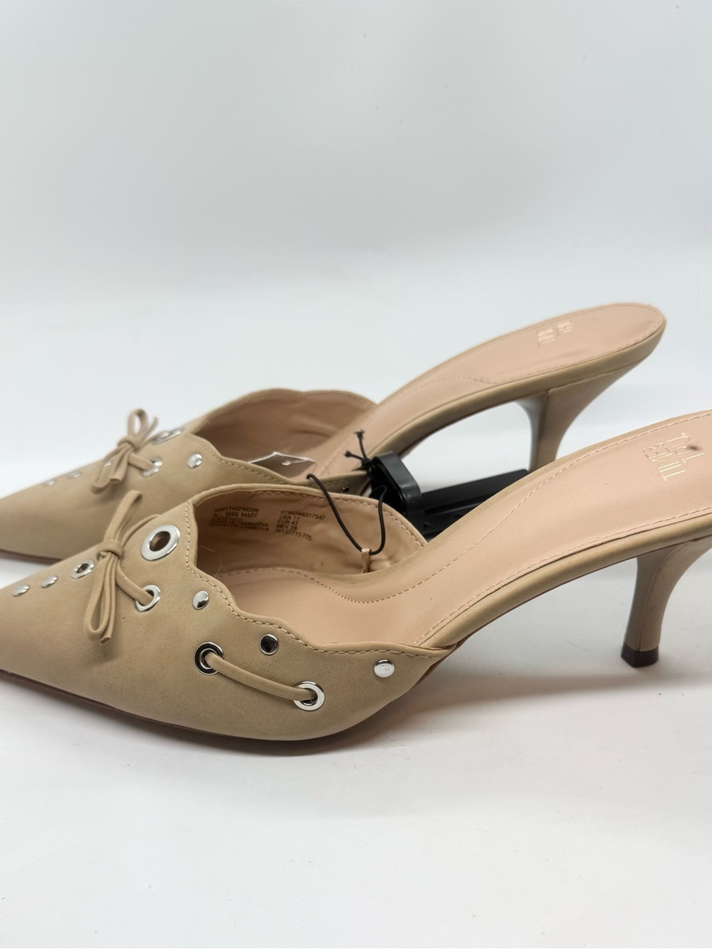 Time and Tru Women's Studded Kitten Heel Mules